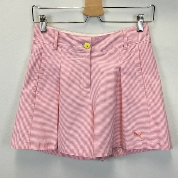 Puma Golf Pleated Striped Shorts - Picture 1 of 10